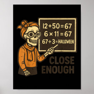 Poster 67 Costume d'Halloween de professeur de mathématiq