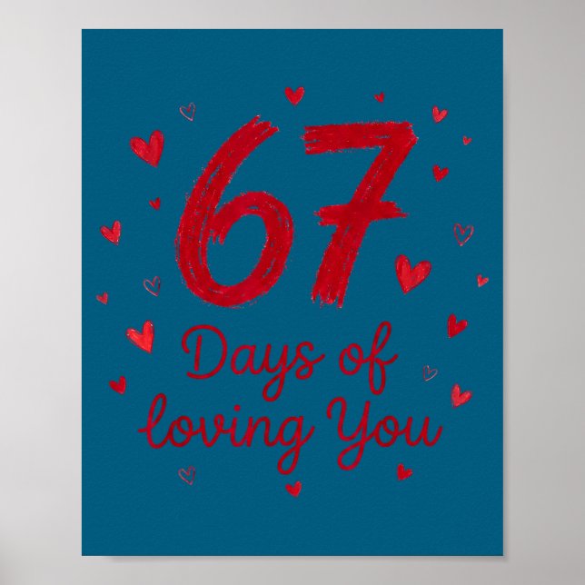 Poster 67 Days Of Loving You Funny Couple Valentine  (Devant)
