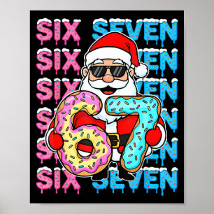 Poster 67 Donut Noël Drôle Six Sept Mème Santa Enfants