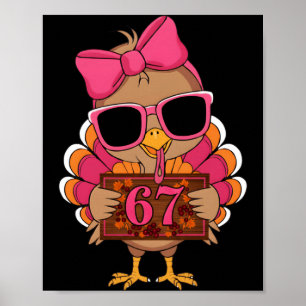 Poster 67 drôle de dinde de Thanksgiving Famille Thanksgi