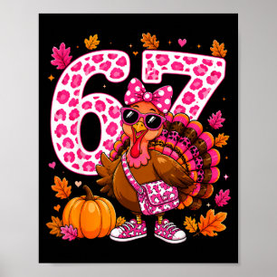 Poster 67 drôles de dindes de Thanksgiving gloussent fill