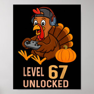 Poster 67 Garçon de Thanksgiving Dinde Joueur Six Sept Mè