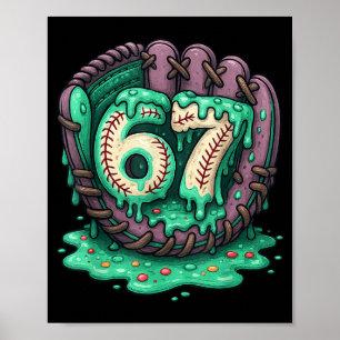 Poster 67 Glace qui dégouline Drôle Six Sept Baseball 