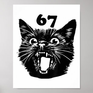 Poster 67 Halloween Chat Noir Brainrot Meme Six Seven Fil