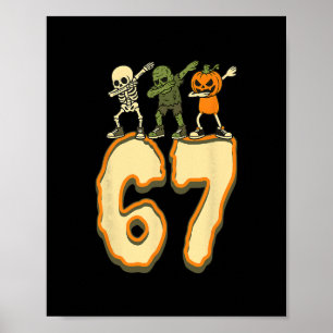 Poster 67 Halloween Mème 6 7 Nombres Six Sept Drôle Enfan