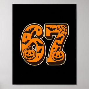 Poster 67 Halloween Six Seven Brainrot Mème Garçons Enfan