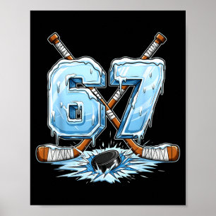 Poster 67 Hockey Dégoulinante Numéro Drôle Style Mème Gar
