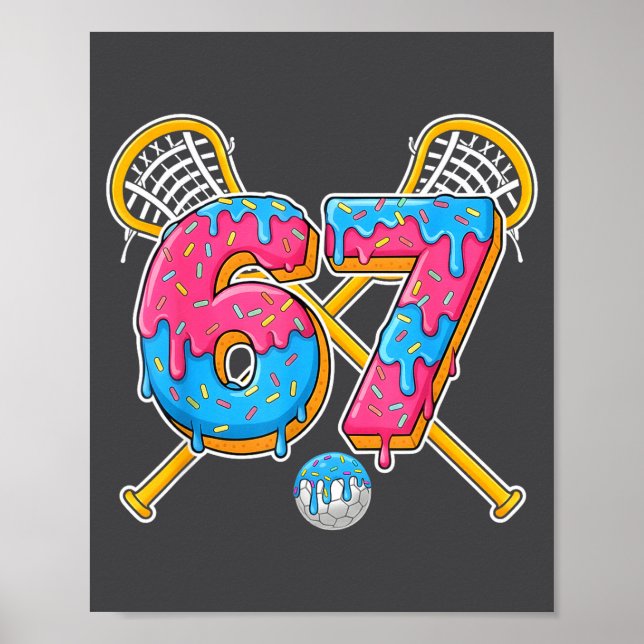 Poster 67 Ice Cream Drip Meme Gen Alpha Slang Lacrosse Sr (Devant)