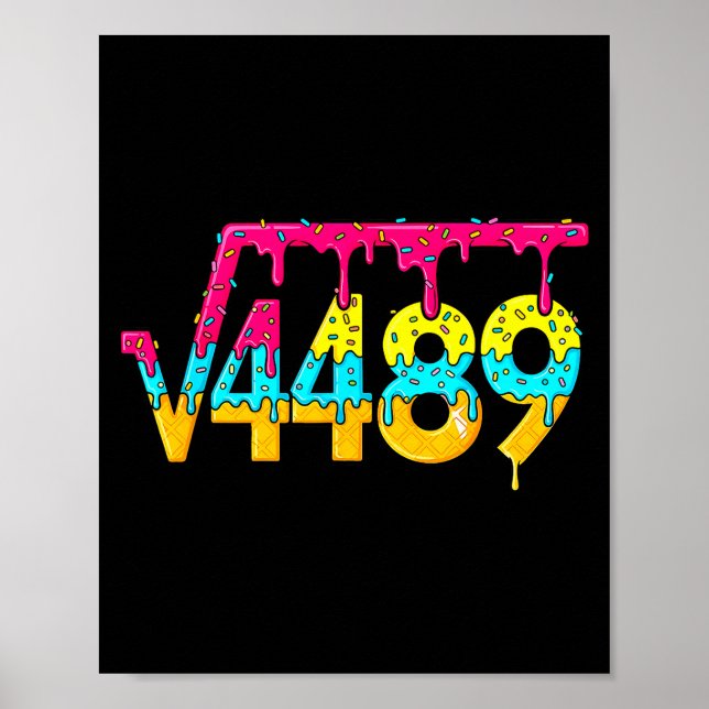 Poster 67 Ice Cream Drip Meme Square Root 4489 Slang Math (Devant)