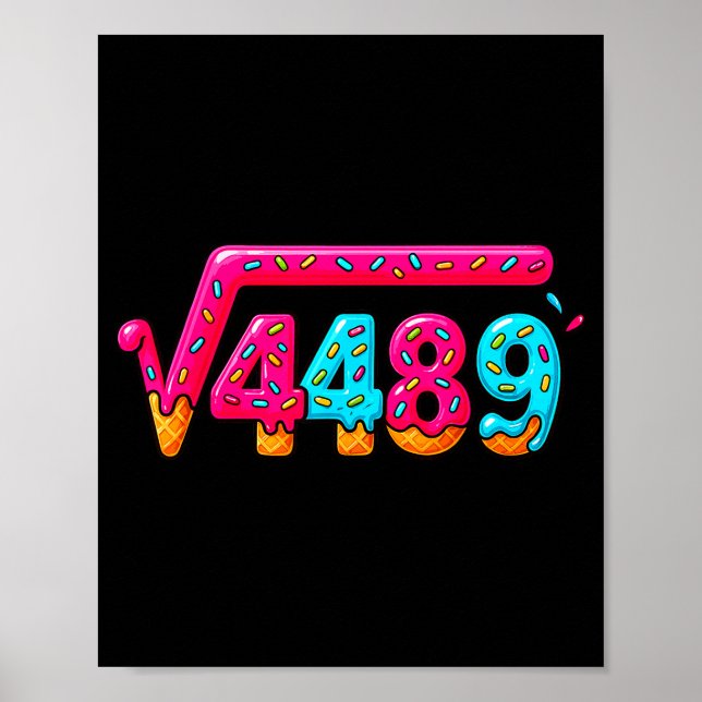 Poster 67 Ice Cream Drip Meme Square Root 4489 Slang Math (Devant)