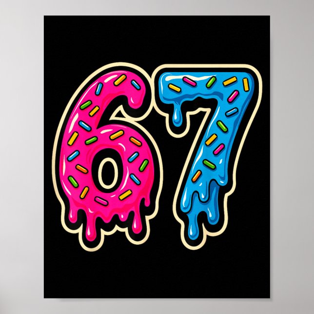 Poster 67 Ice Cream Meme Six Seven  (Devant)