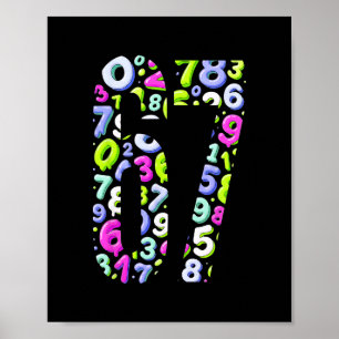 Poster 67 Meme Caché Tendance Gen Z Alpha Six Sept 6 7 