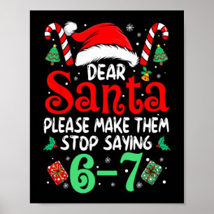 Poster 67 Meme Cher Père Noël 6 7 Drôle de Noël Six Sept
