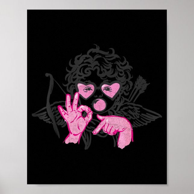 Poster 67 Meme Cud Hands Bubble Gum Six Seven Meme Valent (Devant)