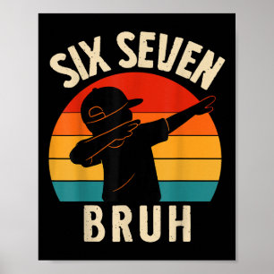 Poster 67 Mème Dabbing Six Sept Frère Rétro Vintage Couch