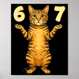 Poster 67 Mème de chat Drôle Gen Alpha Argot Humour Pour