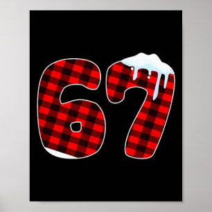 Poster 67 Meme de Noël 6 7 Nombres Six Sept Xmas Drôle