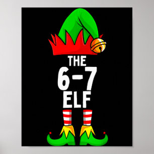Poster 67 Meme Elf Noël Famille assortie 6-7 Brainrot