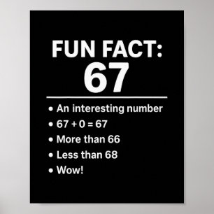 Poster 67 Meme Faits Amusants - Six Sept Génération Alpha