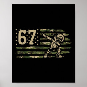 Poster 67 Meme Garçon Dabbing Camo Usa Drapeau Américain 