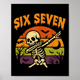 Poster 67 Meme Halloween 6 7 Squelette Six Sept Nombres F