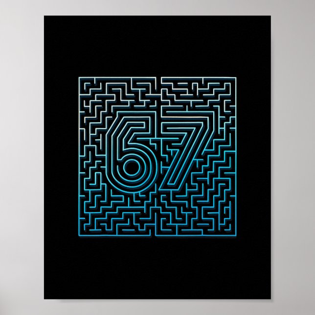 Poster 67 Mème Labyrinthe Caché Gen Z Alpha 6 7  (Devant)