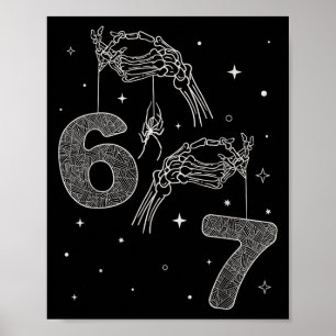 Poster 67 Meme Main de squelette drôle Halloween Six Sept