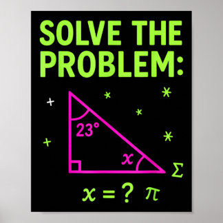 Poster 67 mème mathématique résoudre le problème drôle en