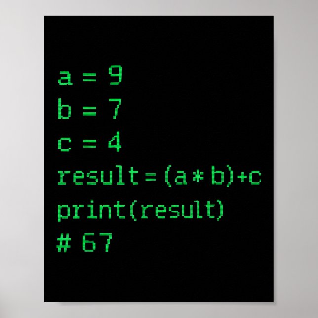 Poster 67 Meme Python Code Result Geek Humor Six Seven Pr (Devant)