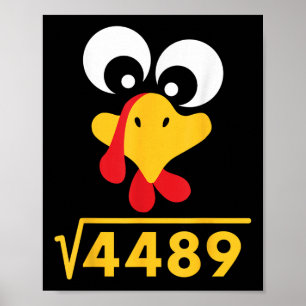 Poster 67 Meme Racine carrée 4489 Dinde Thanksgiving Math