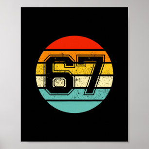 Poster 67 Mème Six Sept 6 7 Mème Drôle Numéro Vintage
