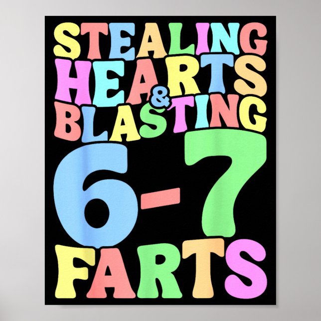 Poster 67 Meme Valentine's Day Six Seven 6-7 Funny Steali (Devant)