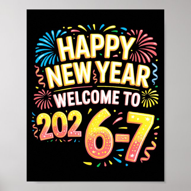 Poster 67 New Year's Eve - Happy New Year 2026-7 Funny 67 (Devant)