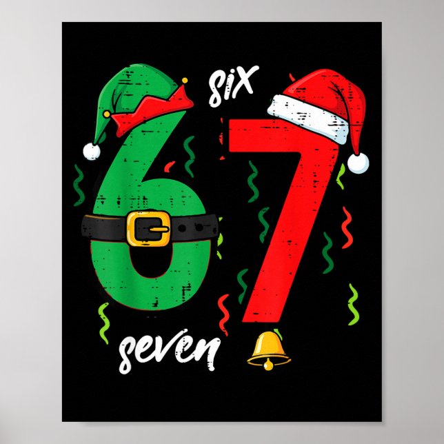 Poster 67 Noël Drôle 6 7 Mème Six Sept Xmas Garçons Ki (Devant)
