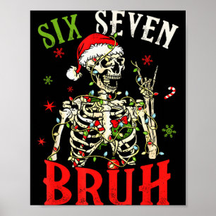 Poster 67 Noël Drôle Six Sept Bruh Mème Squelette Père No