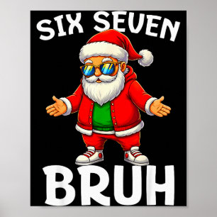 Poster 67 Noël Drôle Six Sept Mème Brainrot Père Noël K