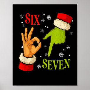 Poster 67 Noël Père Noël Vert 6 7 Mème Internet X