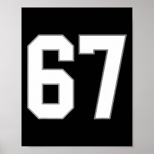 Poster 67 Numéro Soixante-sept Équipe Sports Graphique As