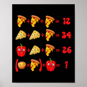 Poster 67 Pizza Meme énigme de logique mathématique