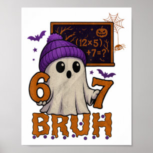 Poster 67 Prof Ghost Halloween Six Seven Meme Équation Ma