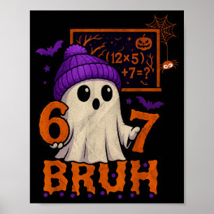 Poster 67 Professeur Halloween Fantôme Six Sept Mème Équa