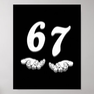 Poster 67 Six Sept Avec Mains Noir Et Blanc Art