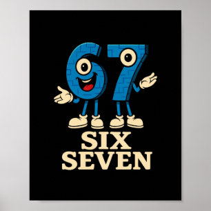 Poster 67 Six Seven 6-7 - Drôle de Brainrot Italien Enfan