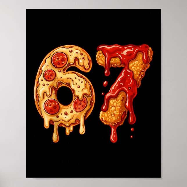 Poster 67 Six Seven 6-7 Pizza & Chicken Nugget - Kids Bra (Devant)