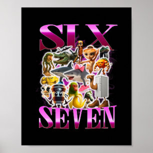 Poster 67 Six Seven Anniversaire Mème Viral Italien Brain