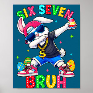 Poster 67 Six Seven Bruh Lapin Dabant Avec Des Lunettes D