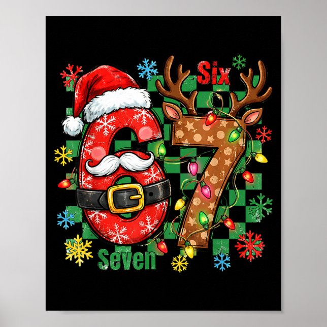 Poster 67 Six Seven Funny Christmas 6 7 Meme Joke Boys Gi (Devant)