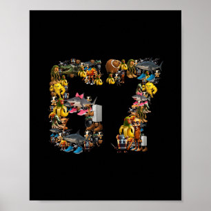 Poster 67 Six Seven Meme d'anniversaire Viral Brainrot it