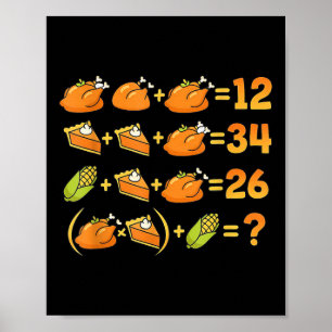 Poster 67 Six Seven Mème Équation de Maths de Thanksgivin