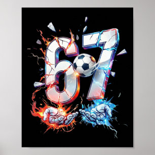 Poster 67 Soccer Six Seven Soccer 6 7 Enfants Garçons Fil